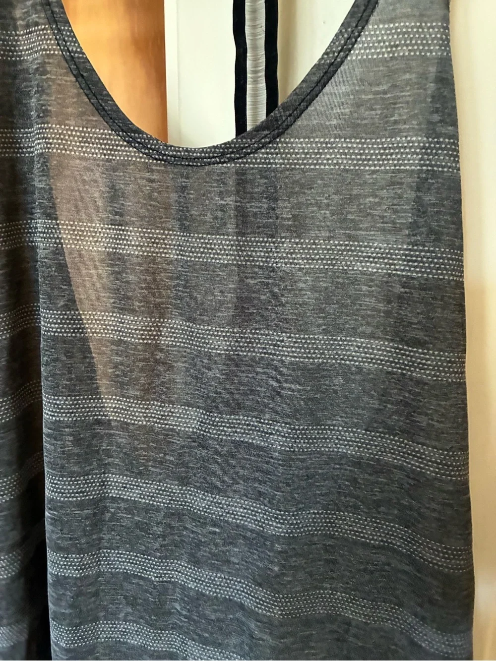 Women's Gray Striped Racerback Tank Top - Brand: NIKE size large